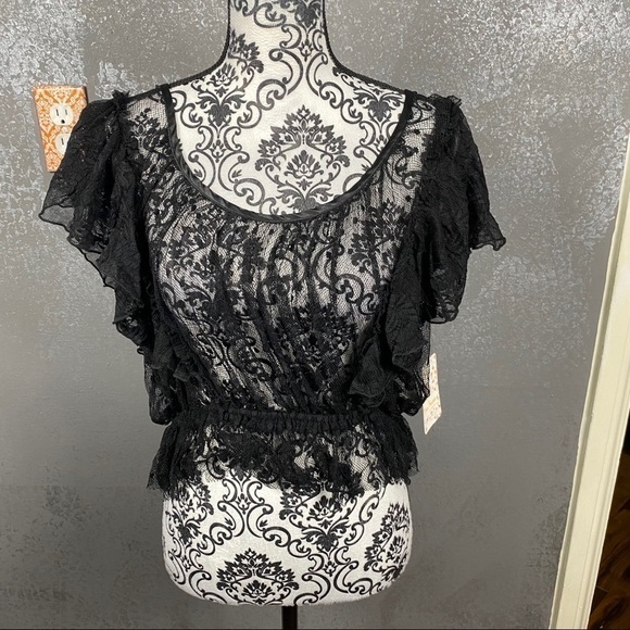 Free People Sweet Surprise Lace Blouse black - Picture 4 of 11